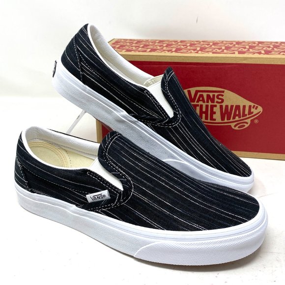 🌿SPRING SALE🌿 VANS Classic Slip-On Suiting Black Canvad Men's Size VN0A4U382PW - Picture 9 of 10